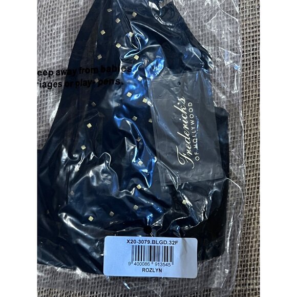 Fredericks of Hollywood NWT Rozlyn Black Mesh Studded Bra Sz 32F Womens Sexy She - Picture 12 of 14